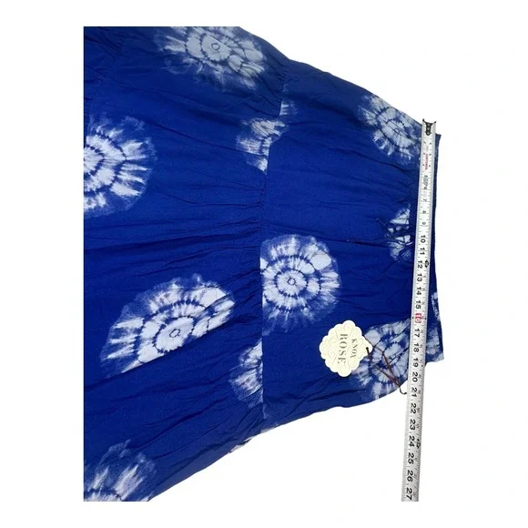 Knox Rose Women's 1X Blue & White Tie Dye Tiered Flowy Maxi Skirt‎ NWT - Picture 7 of 10